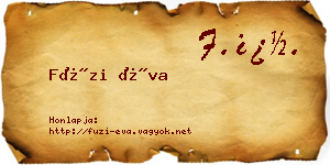 Füzi Éva névjegykártya